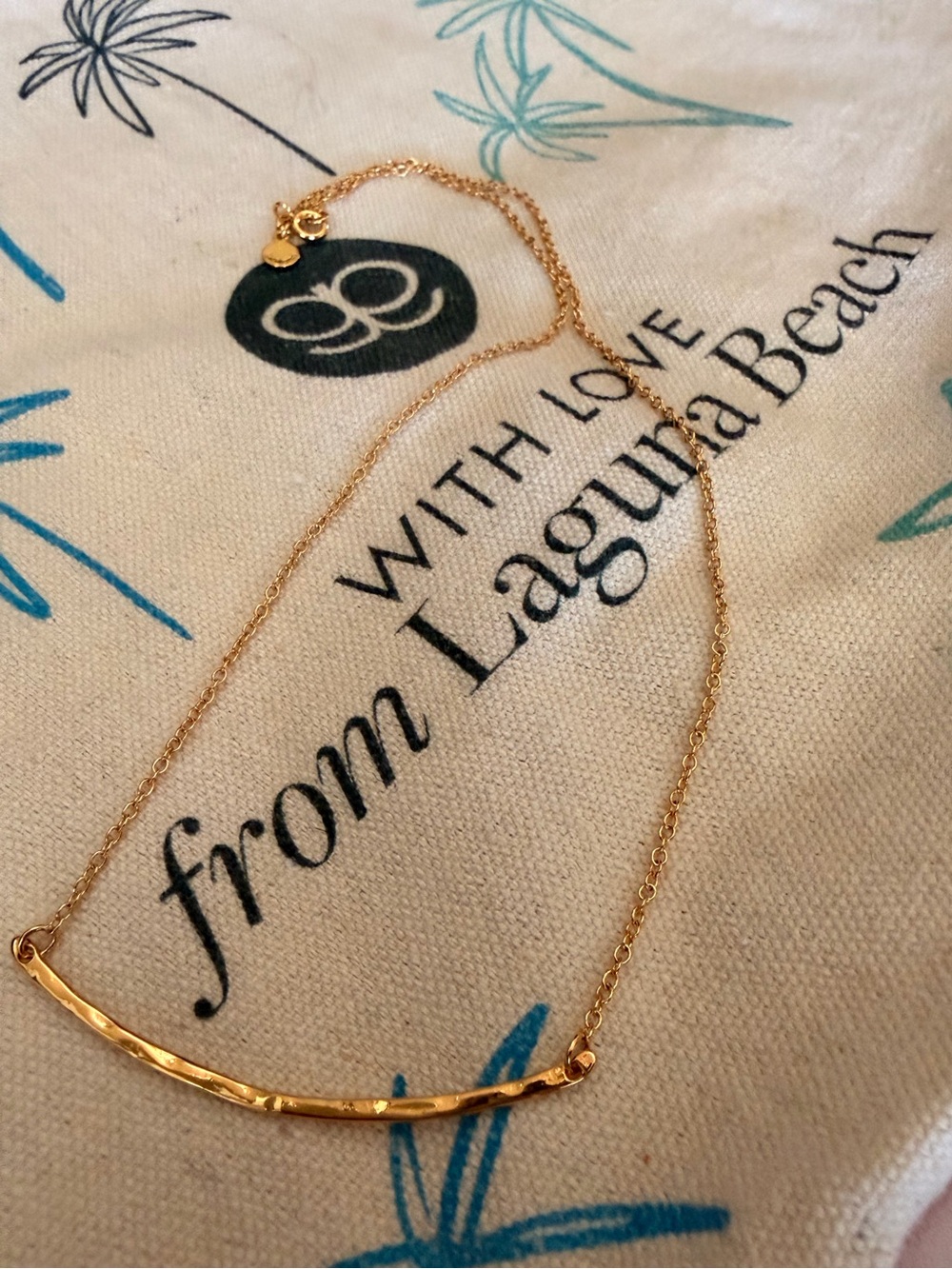 Gorjana Hammered Gold Bar Pendant Necklace